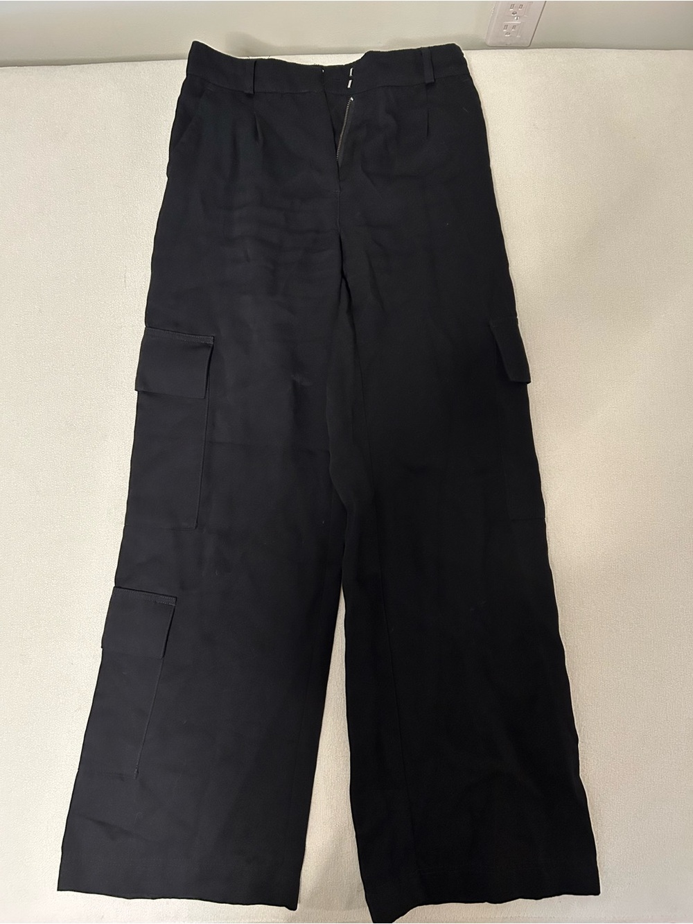 H&M Black Wide-Leg Cargo Trousers